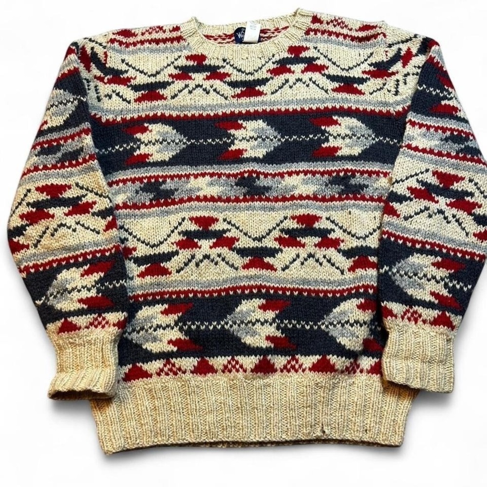 Vintage Woolrich Men's Large Aztec Arrow Southwest Pullover Wool Sweater READ